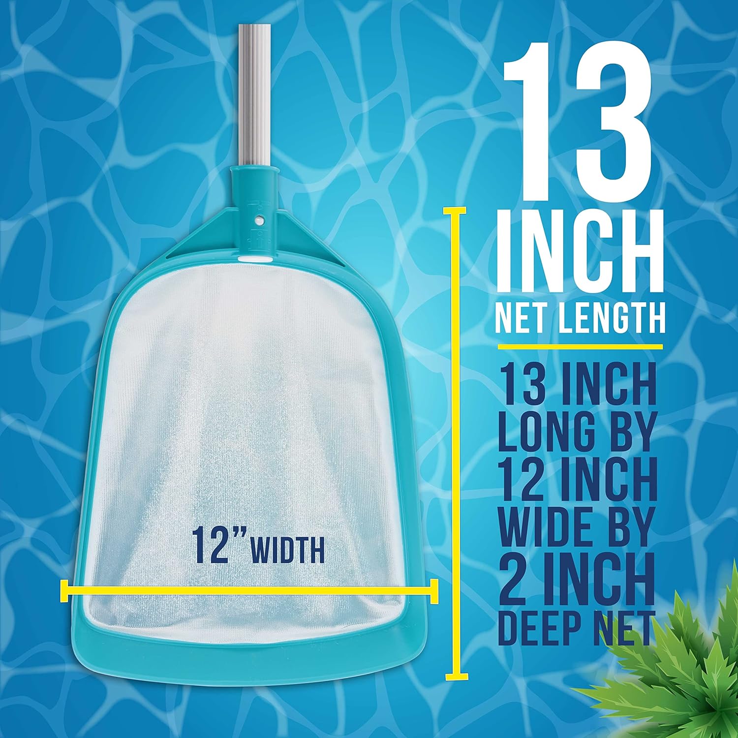 U.S. Pool Supply Professional Swimming Pool 6 Foot Leaf Skimmer Net with 5 Aluminum Pole Sections - Ultra Fine Mesh Netting, Clean Remove Leaves Debris Fast - Pool, Spa, Pond Cleaning Maintenance